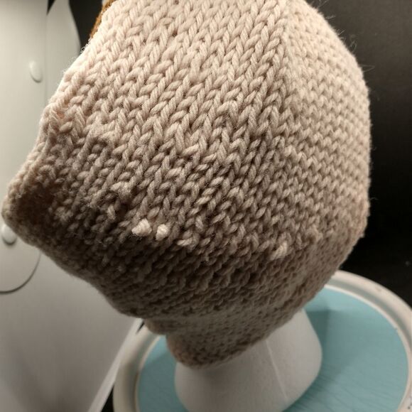 Hand Crafted Unisex Knit Hat Brown Twist Knot Earwarmer Headband Turban Style - Picture 5 of 7